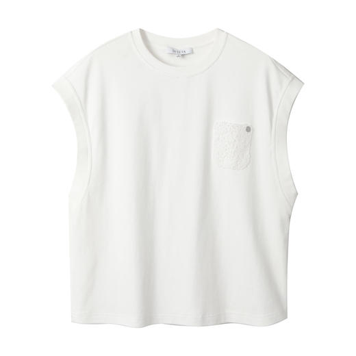 玳莎蝙蝠袖圆领T恤女2025年夏季新款宽松百搭定位绣花纯棉上衣  FB32109 商品图4