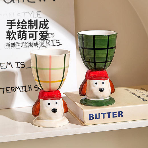 摩登主妇可爱陶瓷马克杯冰淇淋甜品杯生日礼物家用水杯高脚杯子 商品图2