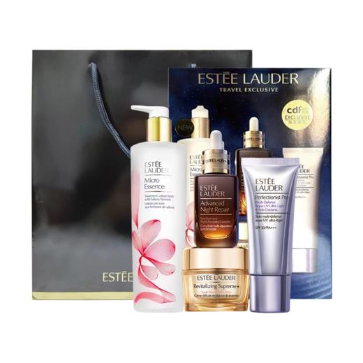 【送礼袋】雅诗兰黛樱花四件套 原生液400ml+小棕瓶精华露100ml+智妍乳霜75ml+隔离防晒霜50ml 香港直邮C 商品图0