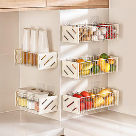 摩登主妇葱姜蒜收纳盒厨房免打孔壁挂调料置物架生姜大蒜收纳神器