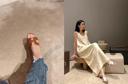 纯皮爱玛经典H高跟凉鞋鞋拖巨百搭 商品图10