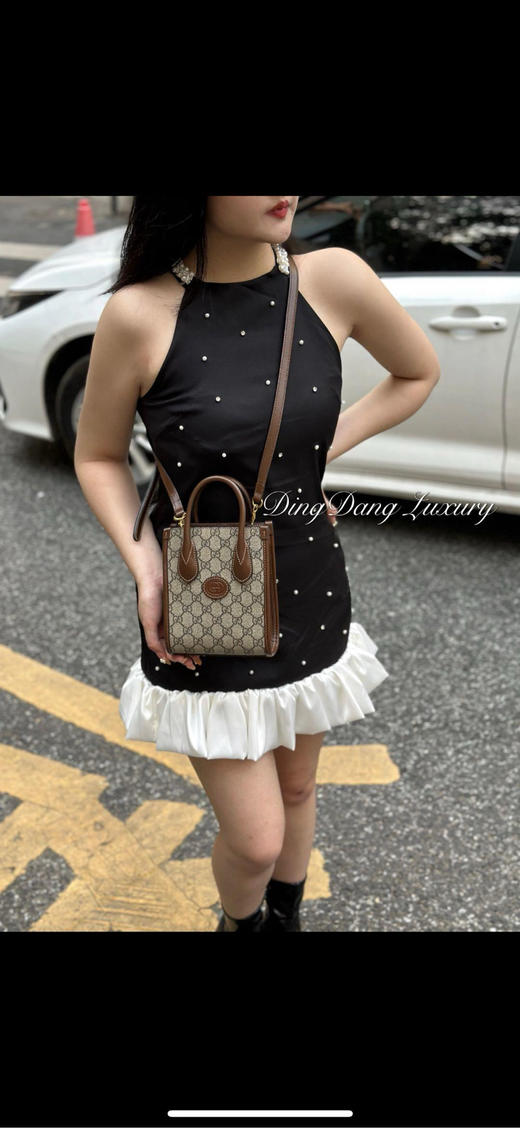 GUCCI 老花 琴谱 mini 托特 商品图4