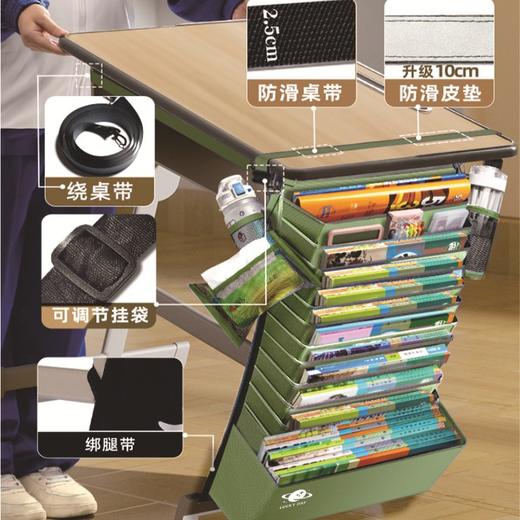 【学习桌秒变收纳神器✨】挂书袋重磅来袭！防滑加厚+超大容量，科目分类贴&纸巾袋全配齐，学生党必备🔥多功能大容量加厚桌边袋 防滑高颜值收纳袋 商品图3