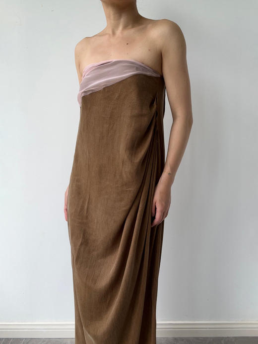 ranyepersonal｜抹胸铜氨棕色连衣裙 [ 棕TOUCH24DR06-1 ] 商品图0