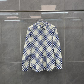 Burberry博柏利 FW23 格纹翻领单排扣长袖衬衫9（BG）