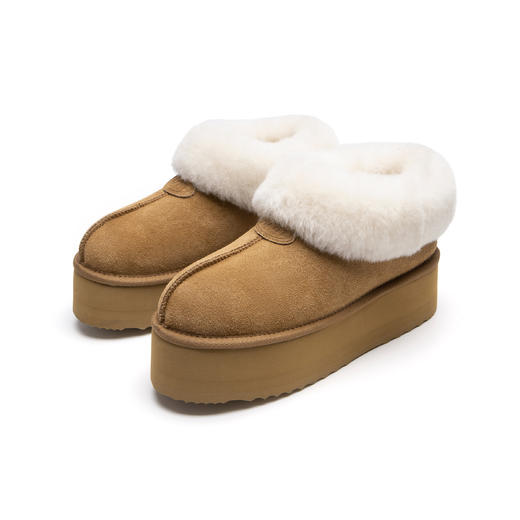 Ariseism&Neatoism 秋冬加绒厚底鞋增高保暖休闲毛毛短筒雪地靴女 商品图1