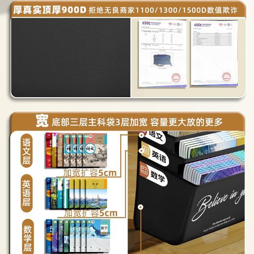 【学习桌秒变收纳神器✨】挂书袋重磅来袭！防滑加厚+超大容量，科目分类贴&纸巾袋全配齐，学生党必备🔥多功能大容量加厚桌边袋 防滑高颜值收纳袋 商品图2
