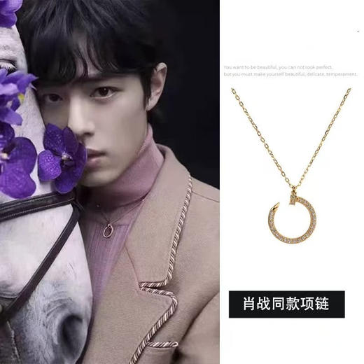 美翻了镀18K金卡地同款满钻钉子项链 商品图12