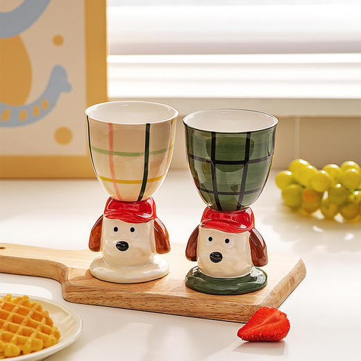 摩登主妇可爱陶瓷马克杯冰淇淋甜品杯生日礼物家用水杯高脚杯子 商品图0