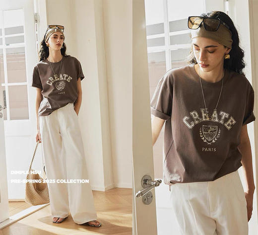 【高品质私服】【D家做旧印花宽松圆领T恤】舒爽柔软，还有骨感，上身透气又不闷汗G1401-CC【无标出货 介意慎拍】 商品图7