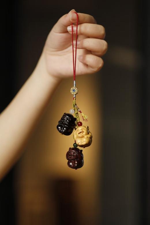 三不猪°黄杨木|紫檀|紫光檀挂件 商品图0