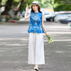 新中式国风轻奢高级感，复古印花阔腿裤减龄显瘦气质两件套HR-MCXZ8022 商品缩略图3