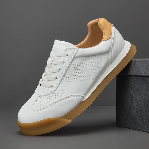 板鞋男2025夏季新款真皮德训鞋高端透气休闲鞋男士小白鞋镂空软底 商品图6