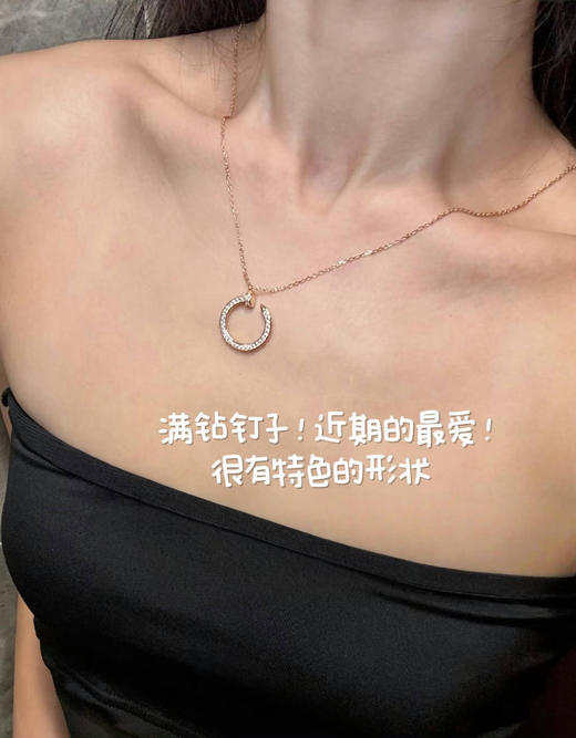 美翻了镀18K金卡地同款满钻钉子项链 商品图5