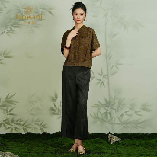 【兰韵金纹】【香云纱】乔万尼新品2025宽松真丝复古上衣ED2C456 商品图3