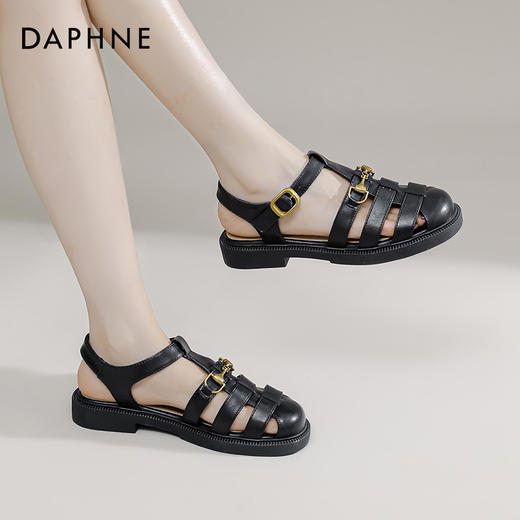 【店主专享限量福利款】达芙妮夏季百搭编制包头罗马凉鞋3023303014 商品图4