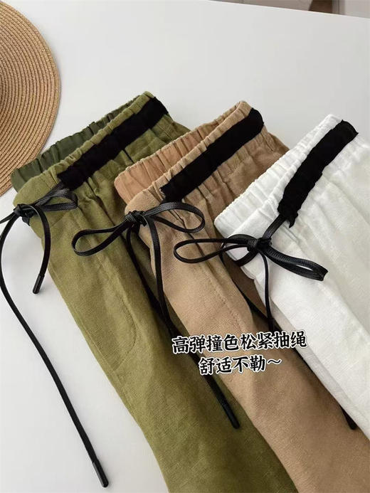 老钱风亚麻萝卜裤薄款九分直筒休闲百搭裤 商品图12
