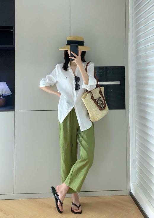 老钱风亚麻萝卜裤薄款九分直筒休闲百搭裤 商品图2