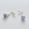 含晖·水滴系列耳坠 亮面银-天然蓝玛瑙 商品缩略图2