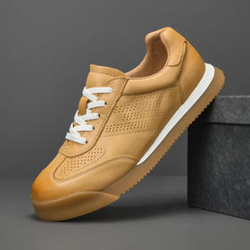 板鞋男2025夏季新款真皮德训鞋高端透气休闲鞋男士小白鞋镂空软底