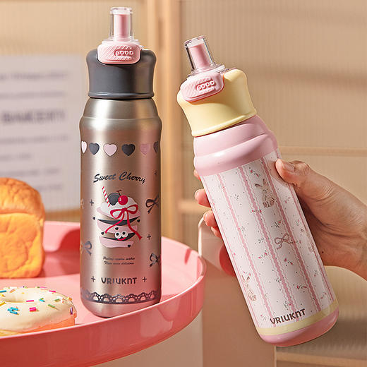 摩登主妇保冷保温杯高颜值大容量双饮水杯女生2025新款杯子吸管杯 商品图3