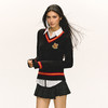 Ariseism 美式复古学院风假两件长袖针织衫女春季新款上衣 商品缩略图1