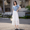 【专属特价】熙世界白月光天丝半身裙女夏季新款法式优雅刺绣镂空白色a字伞裙 商品缩略图2
