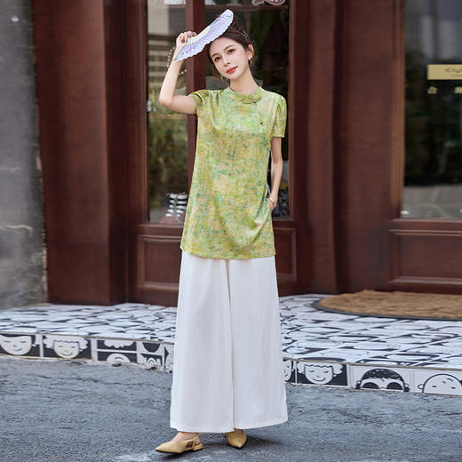 冰丝棉麻轻奢显瘦贵夫人，时尚阔太太超火两件套HR-X783 商品图1