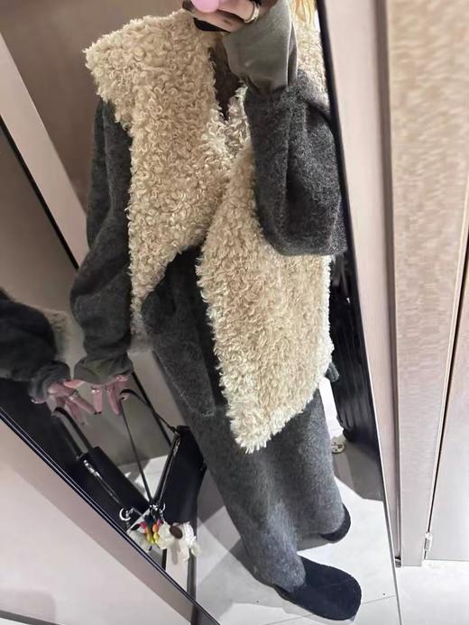 【诗铭洛可】W393卷毛马甲仿羊羔毛宽松马甲B20-2 商品图3