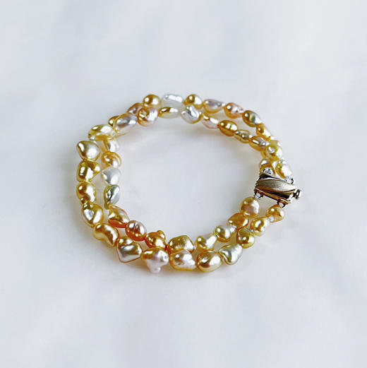 ONLY系列 14K镶天然金色南洋KESHI珍珠 手链 商品图4