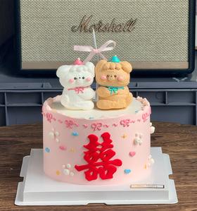 贴贴熊喜字蛋糕