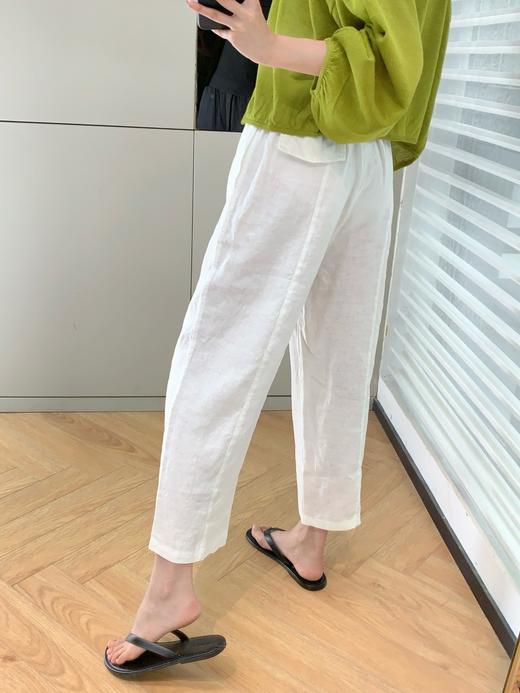 老钱风亚麻萝卜裤薄款九分直筒休闲百搭裤 商品图10