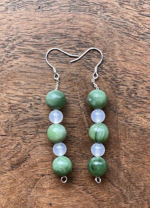 和田碧玉圆珠首饰三件套组，顺丰包邮 商品图3