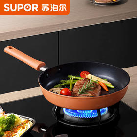 苏泊尔煎锅(510614)·乐享系列火红点聚油平底锅不粘锅煎牛排煎饼锅电磁炉通用 PJ28LX1玻璃盖 28cm