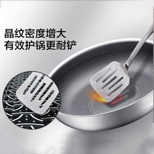 苏泊尔煎锅(510613)火红点蜂窝晶纹不锈钢平底锅家用不粘锅煎蛋饼牛排锅炒菜锅 CJ26JF2 26cm 商品图3