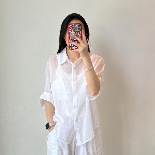 轻薄微透衬衫 松弛感宽松简衬衣 商品图2