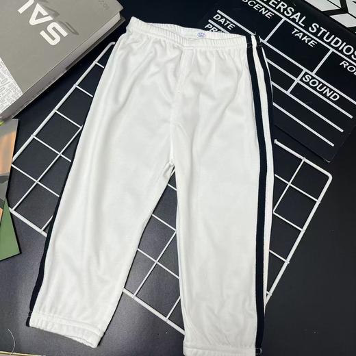 【选2件15元-NO退】90纤丝鸟两道杠白色休闲裤-微脏-喜出 商品图0