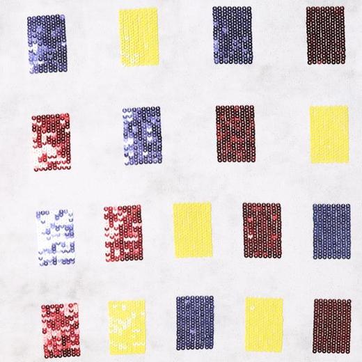 T3849夏季高级感新款男士美式亮片撞色格子短袖T恤时尚痞帅圆领上衣 商品图3