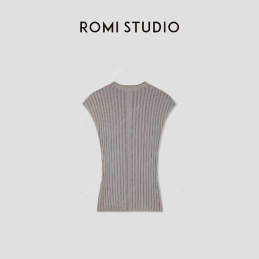 ROMI STUDIO 超细支莱赛尔混纺包肩短袖弹力修身针织衫RWCRSG3718  商品图1