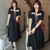 【诗铭洛可】XC2268连衣裙撞色领口小黑裙B14-1长款/B16-3短款 商品缩略图0