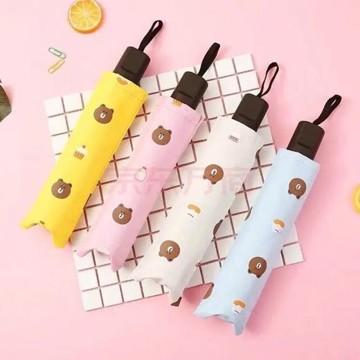 布朗熊8股加厚黑胶手动晴雨伞 商品图0