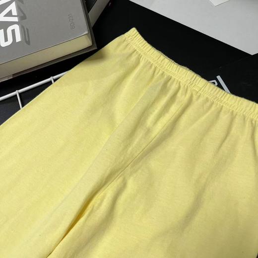【选2件15元-NO退】120黄色拼白边休闲裤-微脏-喜出 商品图1