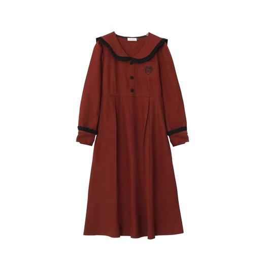 双十二福利！【诗铭洛可】XC7857连衣裙高级感翻领小标刺绣长袖裙 商品图1