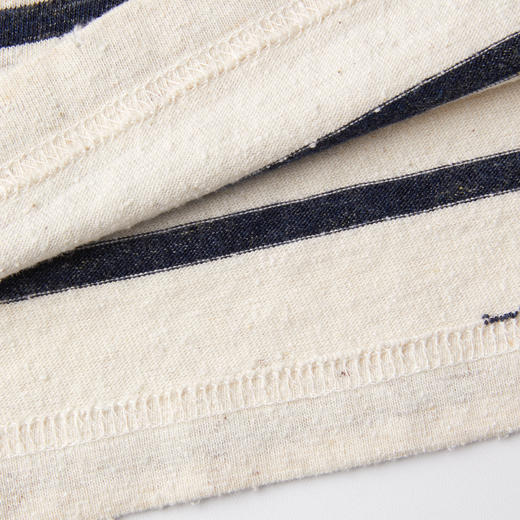 ROMI STUDIO 桑蚕丝汉麻天丝混纺复古条纹宽松短袖T恤 RWCRS84186【发货时间：25-30天】 商品图3