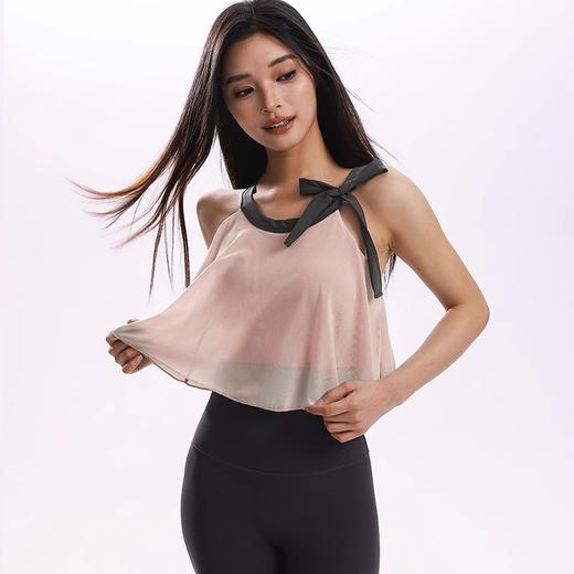跃牌【禅语梵心】云感网纱瑜伽服背心女固定胸垫健身上衣防震跑步速干运动文胸WX3224 商品图3