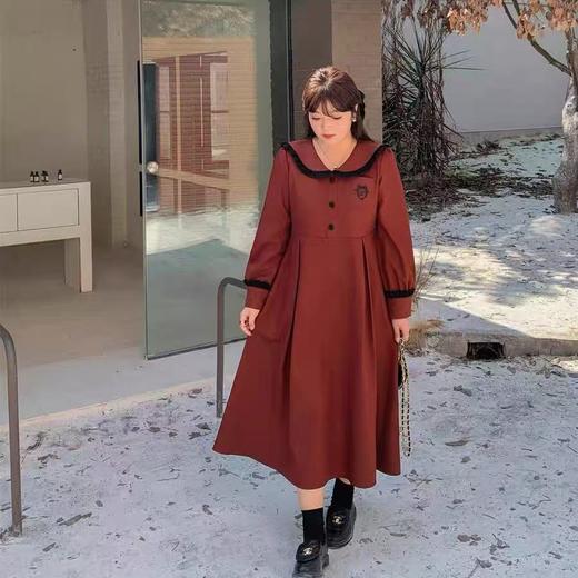 双十二福利！【诗铭洛可】XC7857连衣裙高级感翻领小标刺绣长袖裙 商品图3