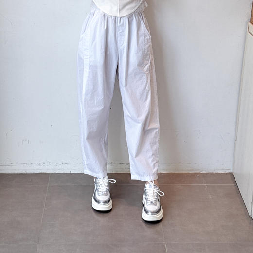 新款棉感休闲度假风白色萝卜裤 商品图0