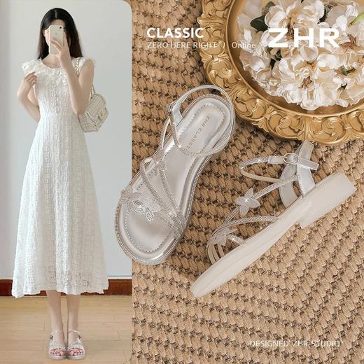 ZHR则则水钻花朵细钻凉鞋女鞋2025夏季新款时髦舒适透气耐穿凉鞋 商品图1