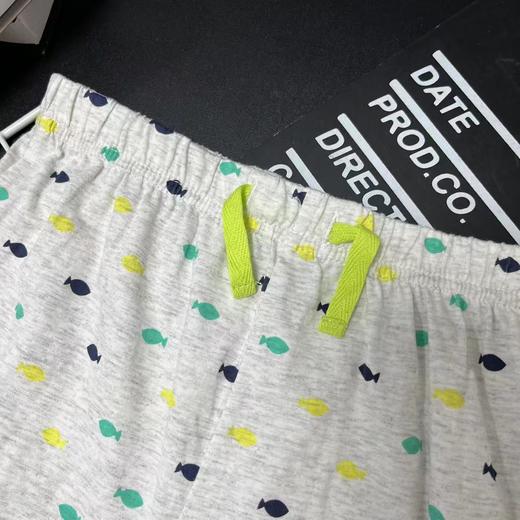 【选2件15元-NO退】130灰色小鱼印花短裤休闲裤-微脏-喜出 商品图1