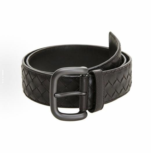 Bottega Veneta葆蝶家 黑色针扣 牛皮 皮带 男款 深啡色 宽度4cm 商品图1